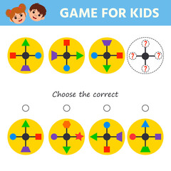 Education game for children. IQ test. Choose correct answer. Kids learning material. Preschool worksheet activity. Children funny riddle entertainment for the development of logical thinking.