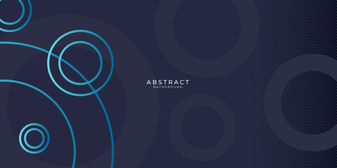 Blue black abstract background with blue circle outlines