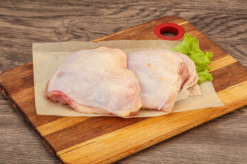 Raw chicken hip for cooking