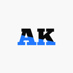 AK letter icon design on white background.Creative letter AK/A K logo design. AK initials Logo design