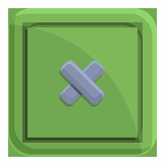 Obraz premium Clothing repair button icon. Cartoon of clothing repair button vector icon for web design isolated on white background