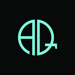 AQ MONOGRAM letter icon design on BLACK background.Creative letter AQ/A Q logo design. AQ initials/MONOGRAM Logo design.