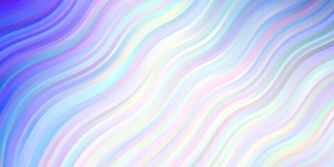 Light Pink, Blue vector pattern with curves.