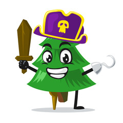 vector illustration of spruce tree mascot or character