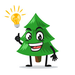 vector illustration of spruce tree mascot or character