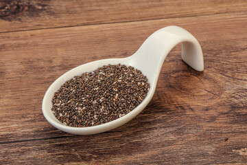 Seasoning chia seeds in the bowl