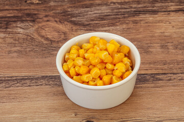 Sweet corn seeds in the bowl