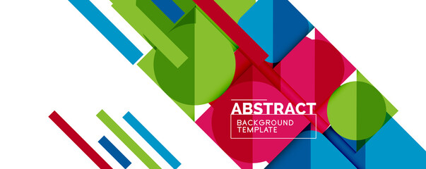 Clean minimal geometric abstract background with triangles and circles. Vector illustration for covers, banners, flyers and posters and other designs