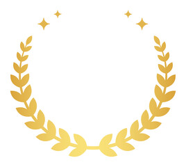Simple ranking decorative frame of golden laurel, laurel crown