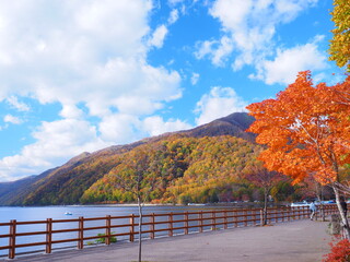 北海道の風景 秋の支笏湖