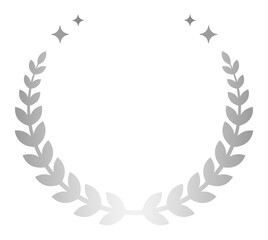 Simple ranking decorative frame of silver laurel, laurel crown