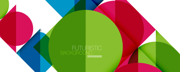 Clean minimal geometric abstract background with triangles and circles. Vector illustration for covers, banners, flyers and posters and other designs