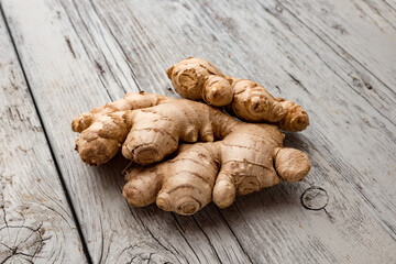 Healthy ginger root close up