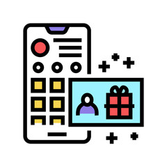 draw among subscribers color icon vector. draw among subscribers sign. isolated symbol illustration