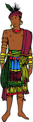 Illustration of native American Indian man