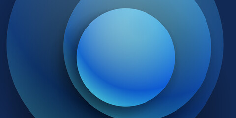 Dark blue abstract presentation background with circles and 3d concept