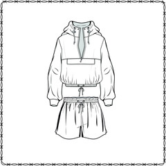 editable fashion garment flat sketch mockup