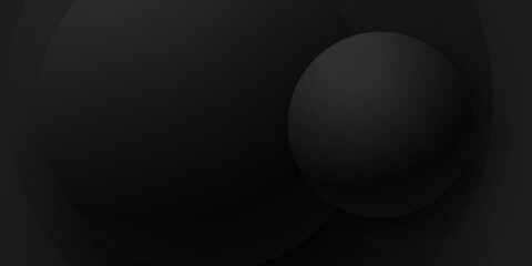 Black abstract background with circle and 3d concept