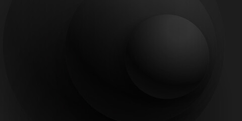 Black abstract background with circle and 3d concept