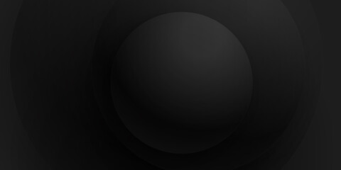 Black abstract background with circle and 3d concept