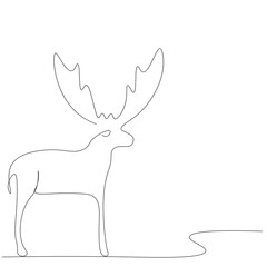 Deer animal line draw vector illustration