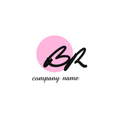 BR initial letter handwriting and signature logo