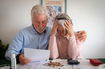  Retired senior couple comes to terms with economic impact of the COVID-19 coronavirus on their...