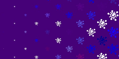 Light Blue, Red vector template with flu signs.