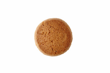 Traditional round gingerbread isolated on white. Closeup 