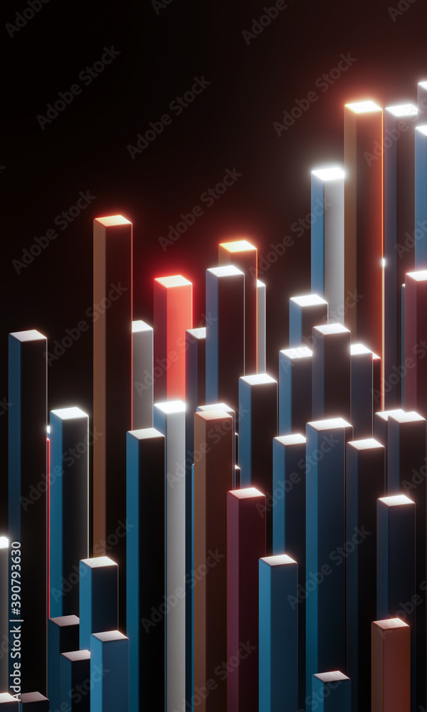 Aufkleber abstract background with colorful strips. 3d rendering - illustration.