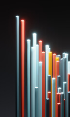 Abstract background with colorful strips. 3d rendering - illustration.