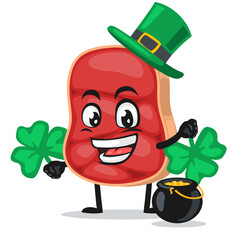 vector illustration of beef character or mascot