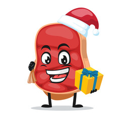 vector illustration of beef character or mascot