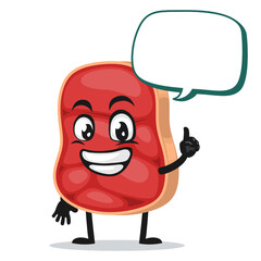 vector illustration of beef character or mascot