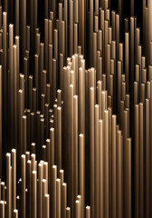 Abstract background with golden columns. 3d rendering - illustration.