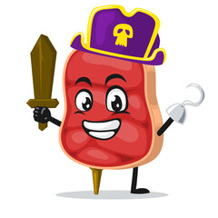 vector illustration of beef character or mascot