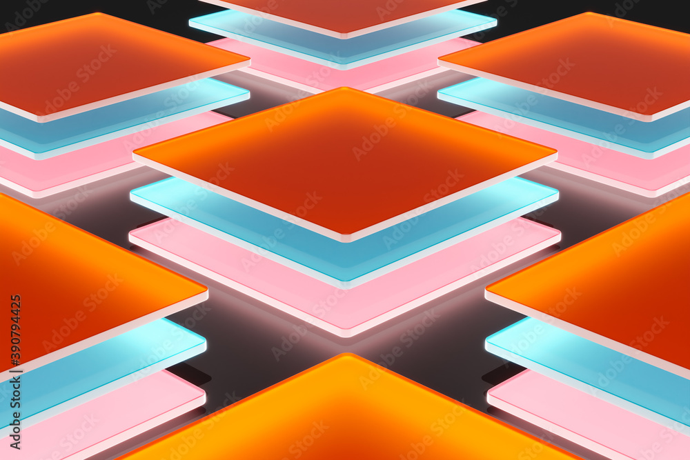 Poster abstract frosted glass background. data base and technology concept. 3d rendering - illustration.