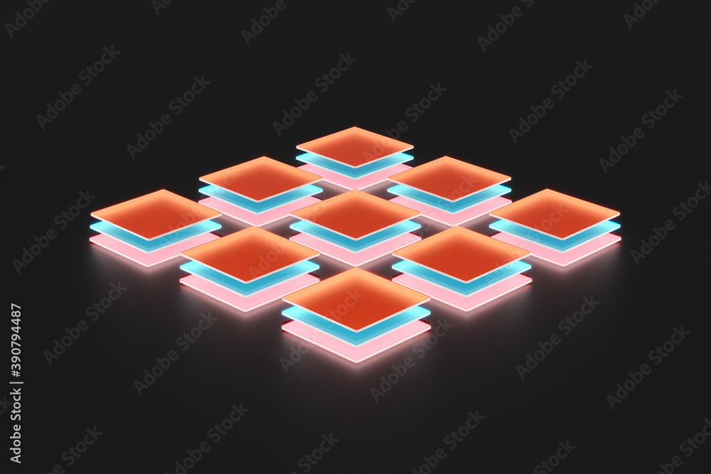 Poster abstract frosted glass background. data base and technology concept. 3d rendering - illustration.
