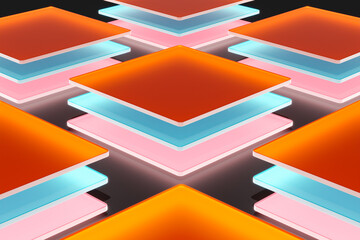 Abstract frosted glass background. Data base and technology concept. 3d rendering - illustration.