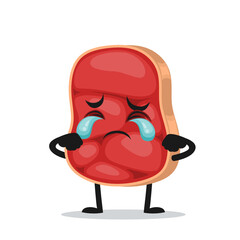 vector illustration of beef character or mascot