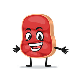vector illustration of beef character or mascot