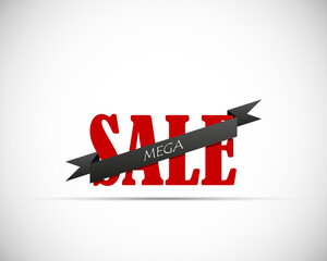 MEGA Sale calligraphy banners set. Hand written letters. Vector illustration.