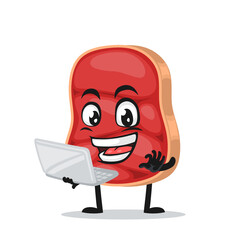 vector illustration of beef character or mascot