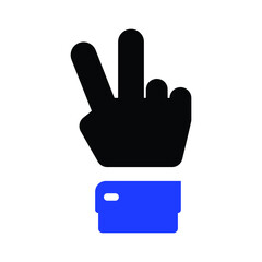 Hand gesture V sign for victory,Hand Peace Icon