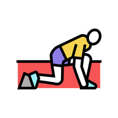 runner start color icon vector. runner start sign. isolated symbol illustration