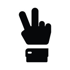 Hand gesture V sign for victory,Hand Peace Icon