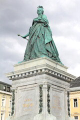 Fototapeta na wymiar Former Queen Maria Theresa statue at the Market square in Klagenfurt, Austria