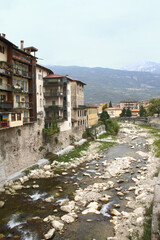 Fototapeta na wymiar cityscape and river of Rovereto, Italy 