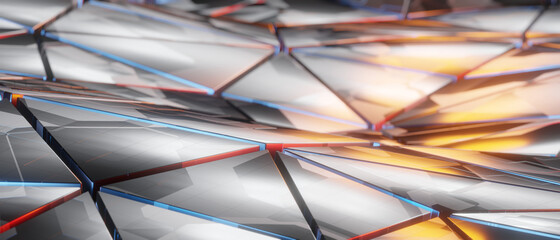 Abstract triangular fragments background. Technology concept. 3d rendering - illustration.