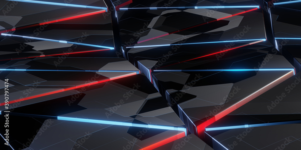 Aufkleber abstract triangular fragments background. technology concept. 3d rendering - illustration.